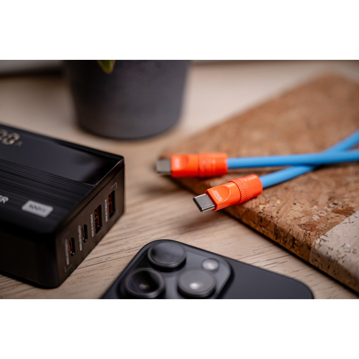 NEWELL NL4986 Kabel USB-C 100 W 2 m silikonowy niebiesko-pomarańczowy