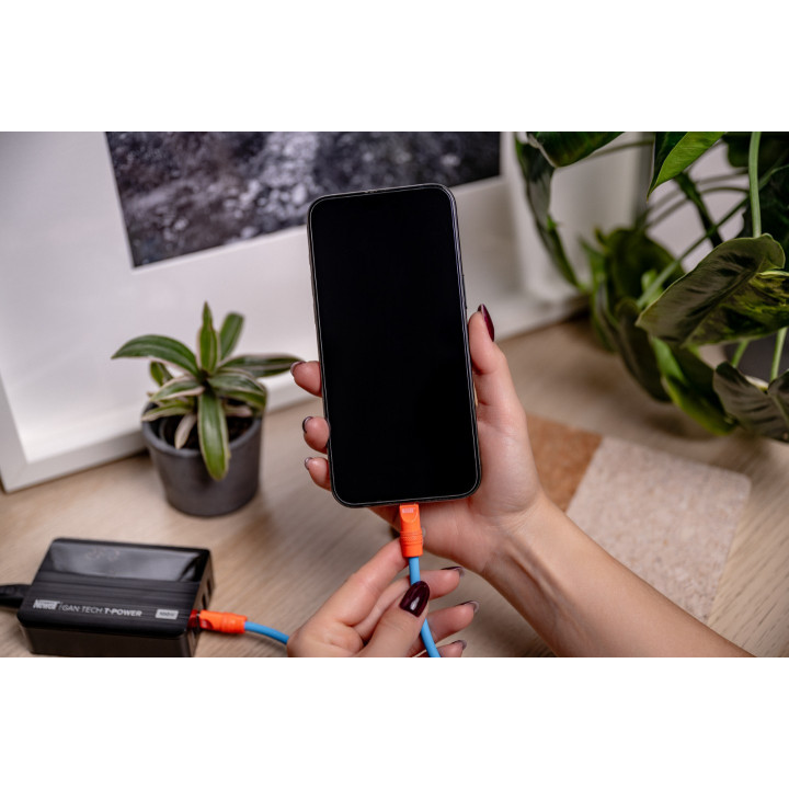 NEWELL NL4986 Kabel USB-C 100 W 2 m silikonowy niebiesko-pomarańczowy