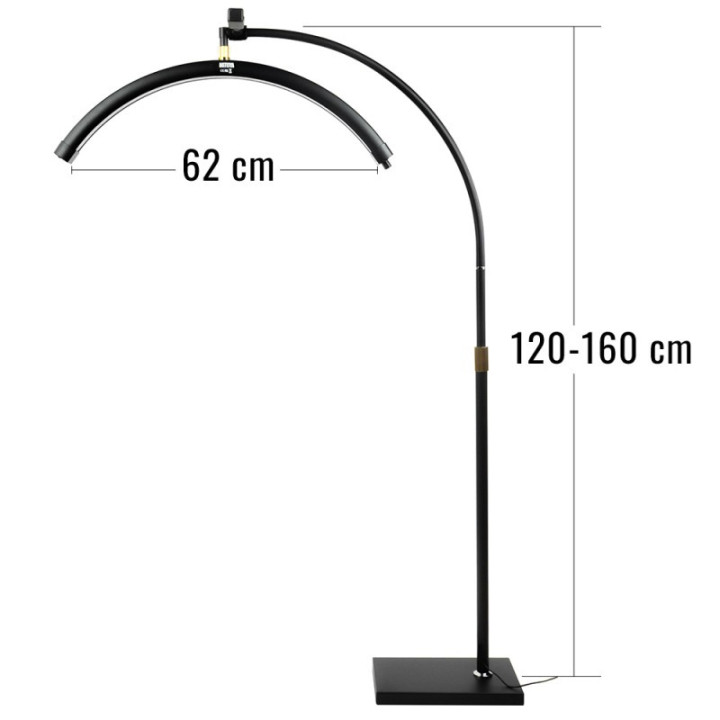 MITOYA MTYM8X Lampa kosmetyczna LED 2700-5600K na statywie czarna