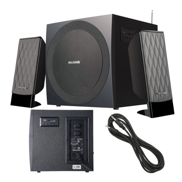 MICROLAB M-300BT Zestaw głośników 2.1 z Bluetooth i FM