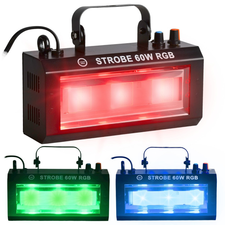 STROBE 60W RGB efekt oświetleniowy stroboskop sceniczny 3x20W COB LED