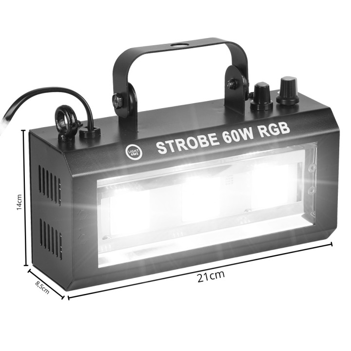 STROBE 60W RGB efekt oświetleniowy stroboskop sceniczny 3x20W COB LED