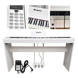 SUPRIMO SDP88 WH pianino cyfrowe stacjonarne ważone klawisze MIDI 2x10W stereo