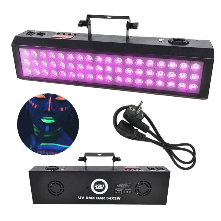 LIGHT4ME UV DMX BAR 54X3W efekt oświetleniowy listwa sceniczna LED IP20