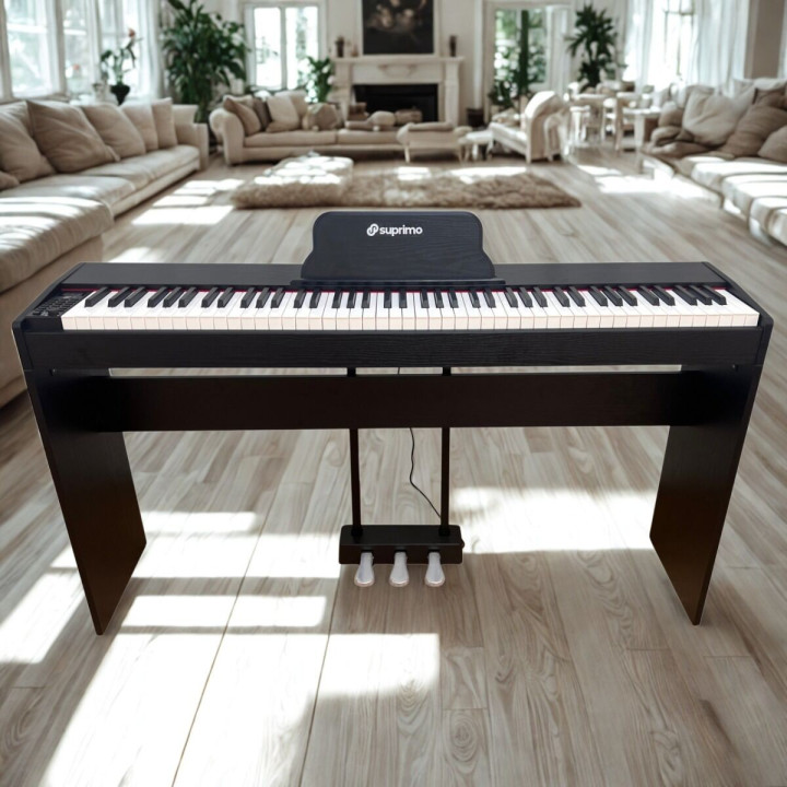 SDP88 BK pianino cyfrowe stacjonarne ważone klawisze MIDI 2x10W stereo