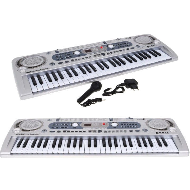 MQ-824USB Keyboard dla dzieci 5+ Mikrofon + Nagrywanie USB Srebrny