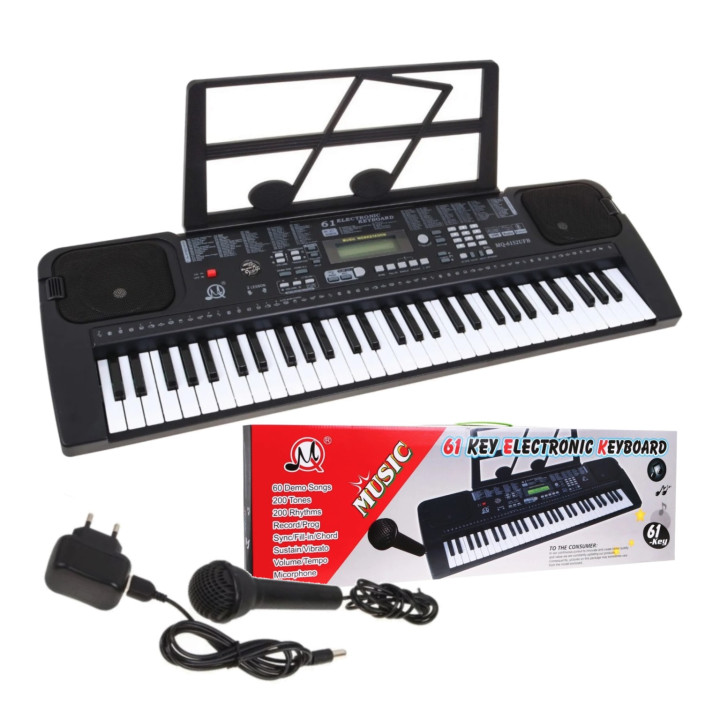 MQ-6152UFB Keyboard z mikrofonem dla dzieci Taktomierz Radio USB MP3