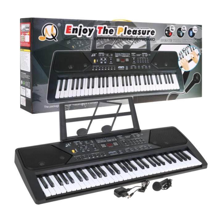 Keyboard z trybem nauki dla dzieci 5+ Stojak na nuty Mikrofon Radio