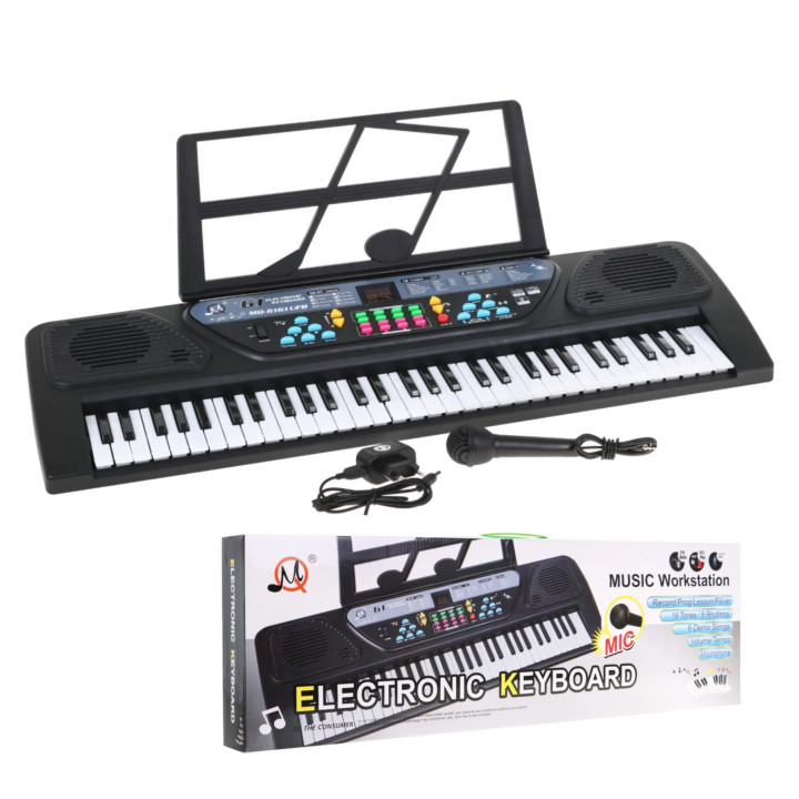 Keyboard z trybem nauki dla dzieci 5+ Stojak na nuty Mikrofon Nagrywan