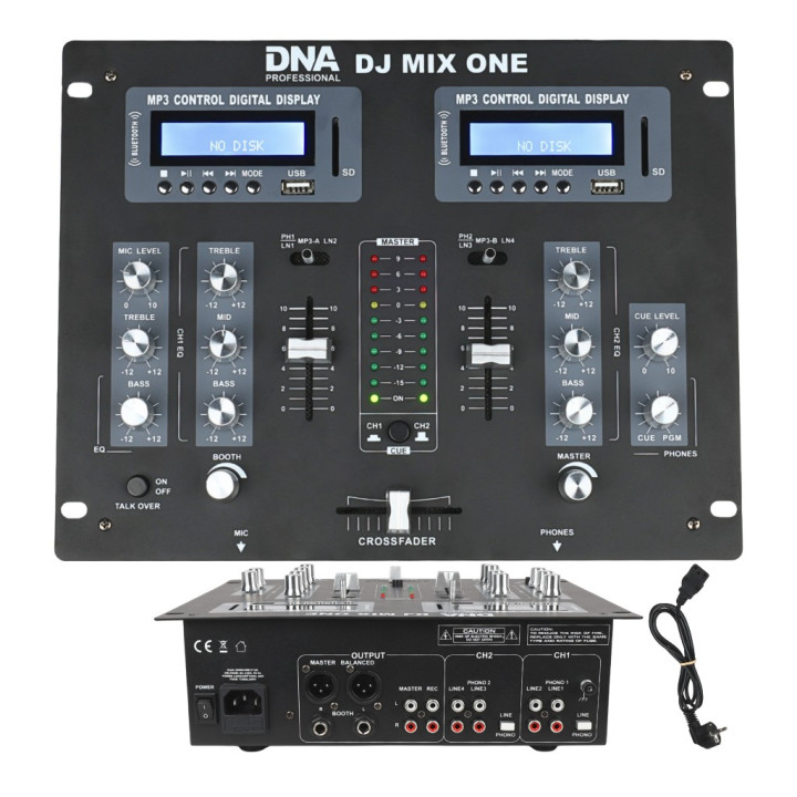 Analogowy mikser dźwięku stereo Bluetooth USB SD 2 kanały MP3