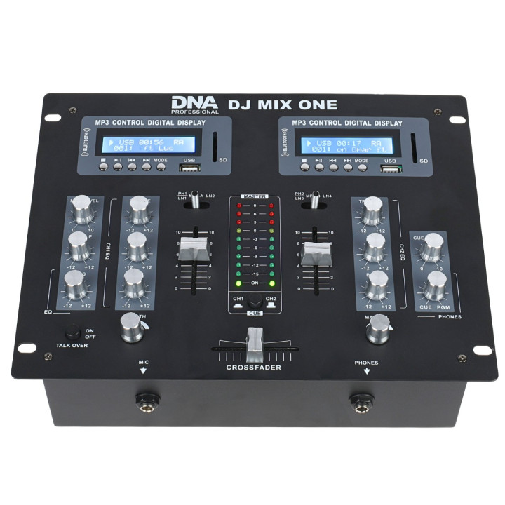 Analogowy mikser dźwięku stereo Bluetooth USB SD 2 kanały MP3