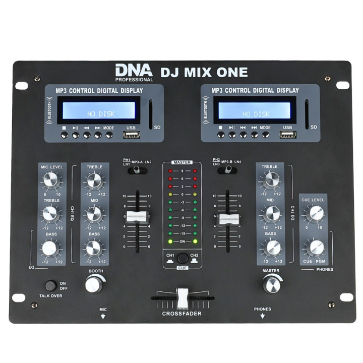 Analogowy mikser dźwięku stereo Bluetooth USB SD 2 kanały MP3