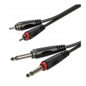 ROXTONE SACC150L1 kabel audio 1m 2x wtyk jack mono 6,3mm - 2x wtyk RCA