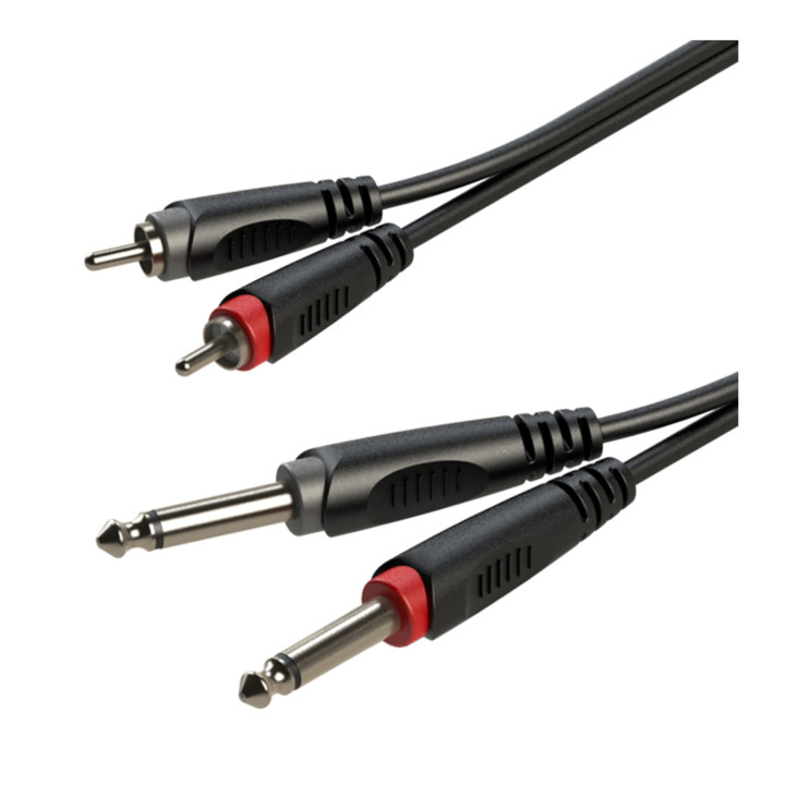ROXTONE SACC150L1 kabel audio 1m 2x wtyk jack mono 6,3mm - 2x wtyk RCA