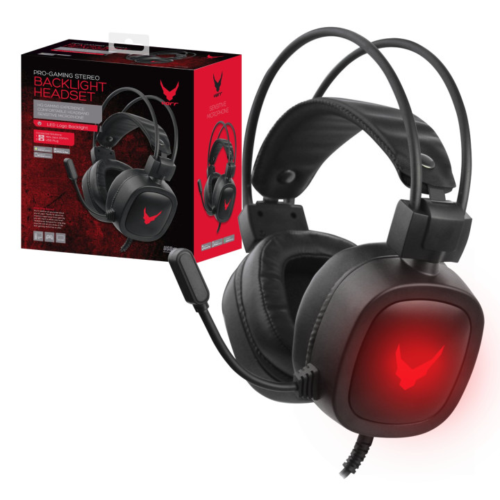 VARR VH6020 Słuchawki nauszne z mikrofonem i podświetleniem RGB