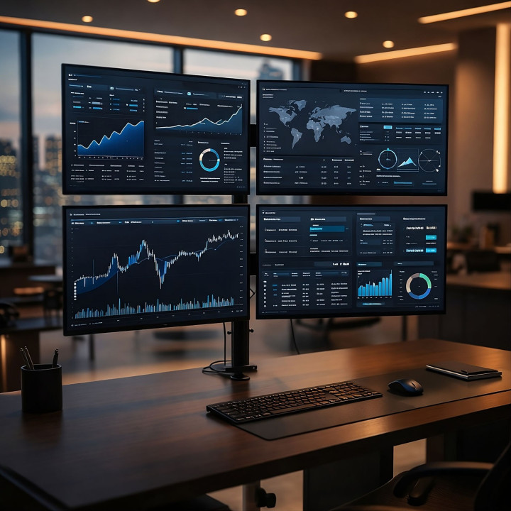 MOZOS MS04 Wieszak vesa uchwyt biurkowy do 4 monitorów 17–32"