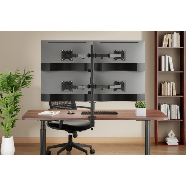 MOZOS MS04 Wieszak vesa uchwyt biurkowy do 4 monitorów 17–32"