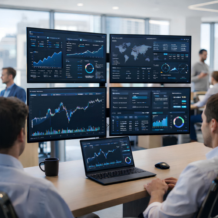MOZOS MS04 Wieszak vesa uchwyt biurkowy do 4 monitorów 17–32"