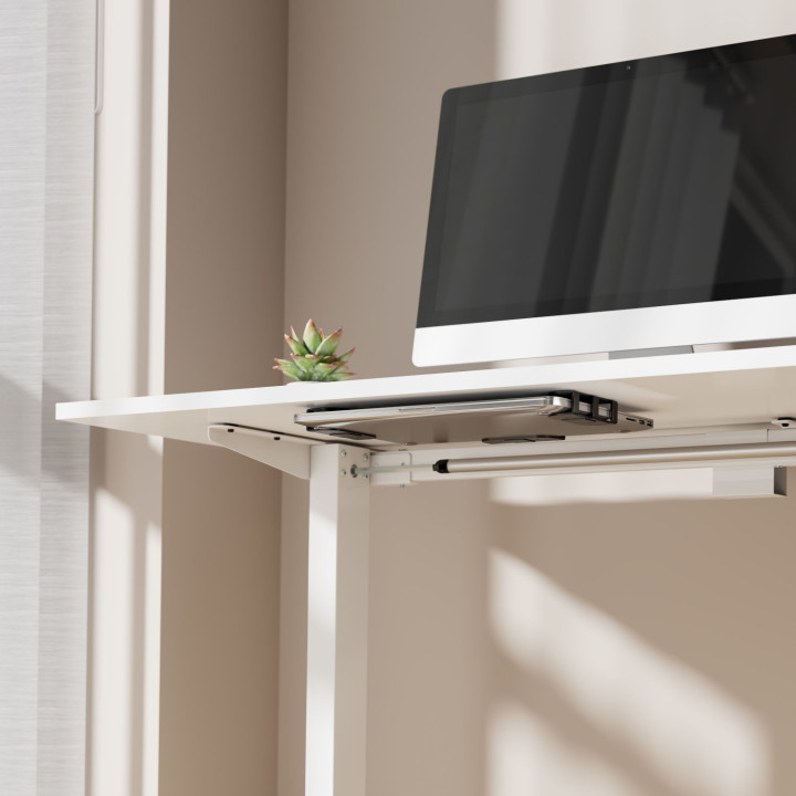 MOZOS UNL1 Metalowy podbiurkowy i ścienny uchwyt do laptopa i tableta