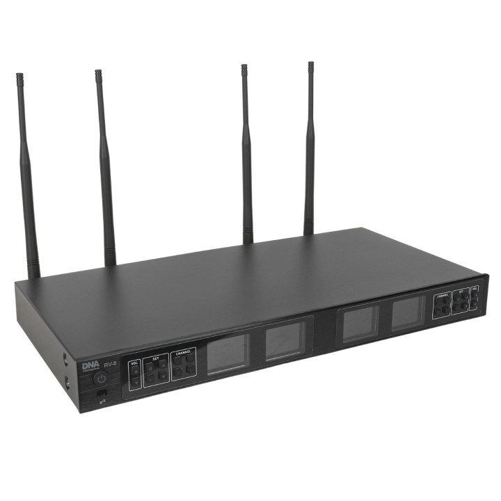 Mikrofon bezprzewodowy 8x bateryjny doręczny odbiornik UHF 610-690 MHz