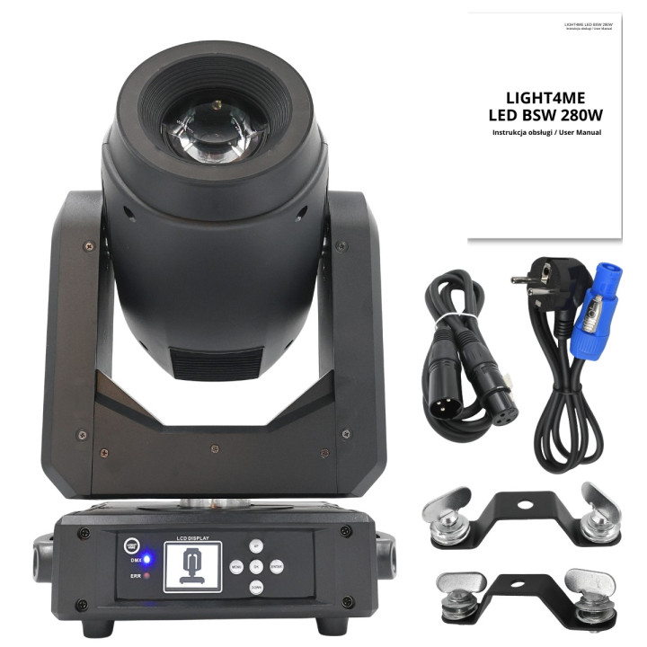 Głowica ruchoma hybryda beam spot wash DMX efekt ring 22x0,2W LIGHT4ME