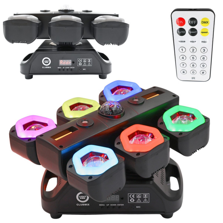 MULTIEFEKT OŚWIETLENIOWY LED DMX 6w1 BEAM MAGIC BALL STROBO LASER