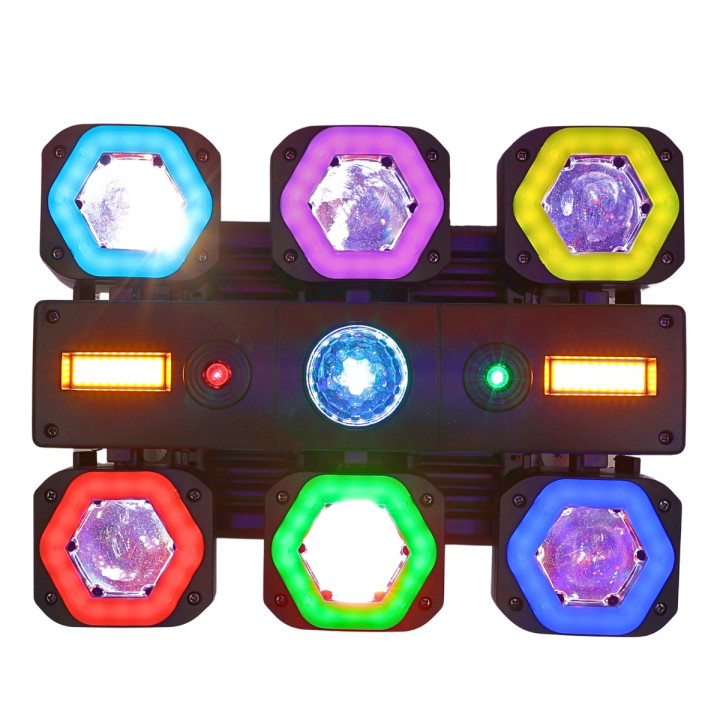 MULTIEFEKT OŚWIETLENIOWY LED DMX 6w1 BEAM MAGIC BALL STROBO LASER