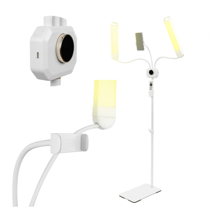 Lampa kosmetyczna LED 3000-6000K na statywie biała MITOYA LUMERA