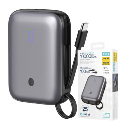 PLATINET PMPB1020C Powerbank 10000 mAh 20W PD LED szary