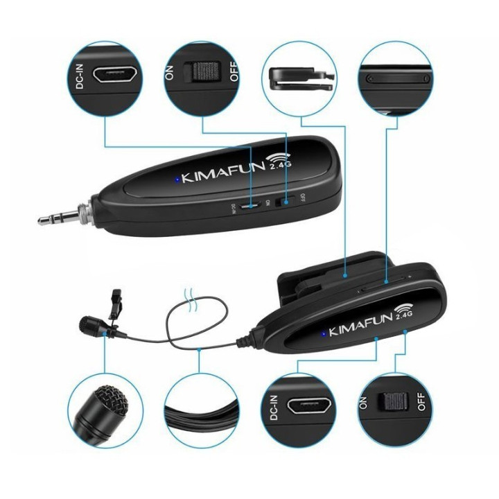 KIMAFUN KM-G130-1 Bezprzewodowy mikrofon krawatowy