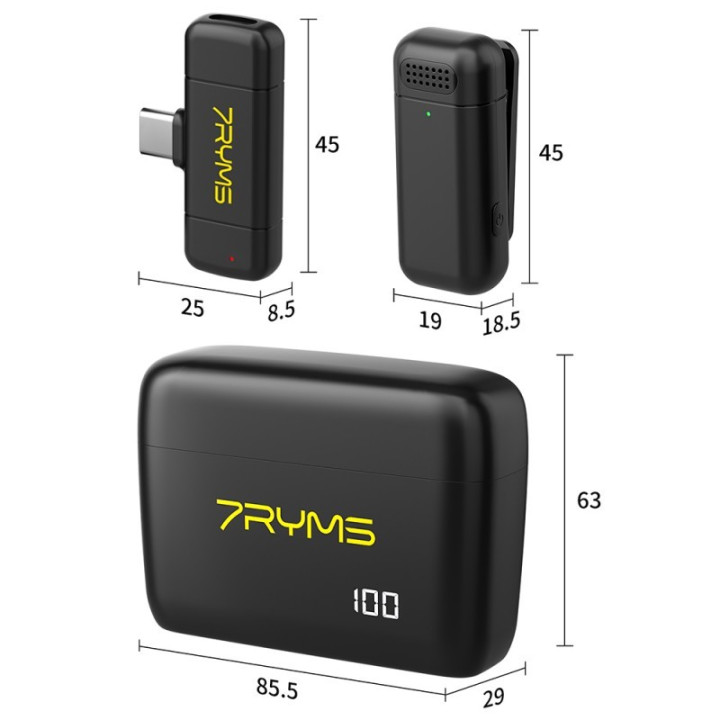 7RYMS S1 Bezprzewodowy zestaw mikrofonowy USB-C