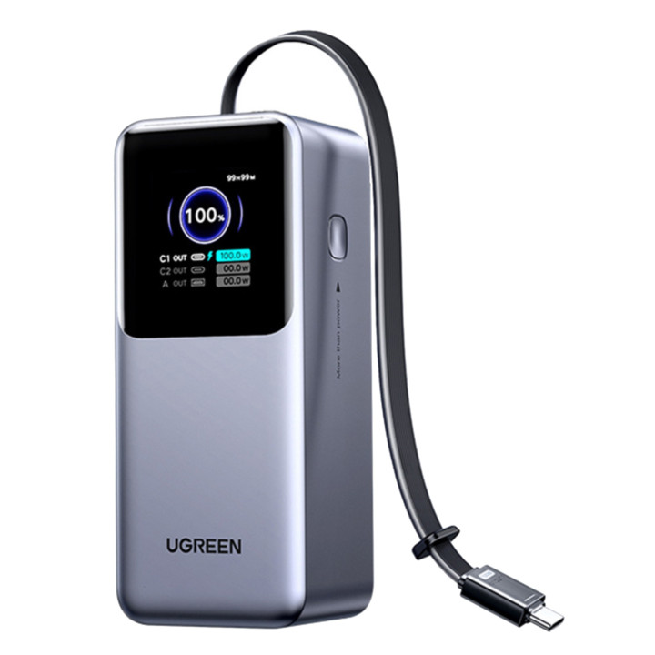 Powerbank 20000mAh USB + USB-C, 165W, wbudowany kabel UGREEN 95670B