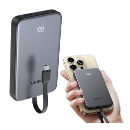 Powerbank 10000mAh USB + USB-C, 20W, wbudowany kabel UGREEN 75161B