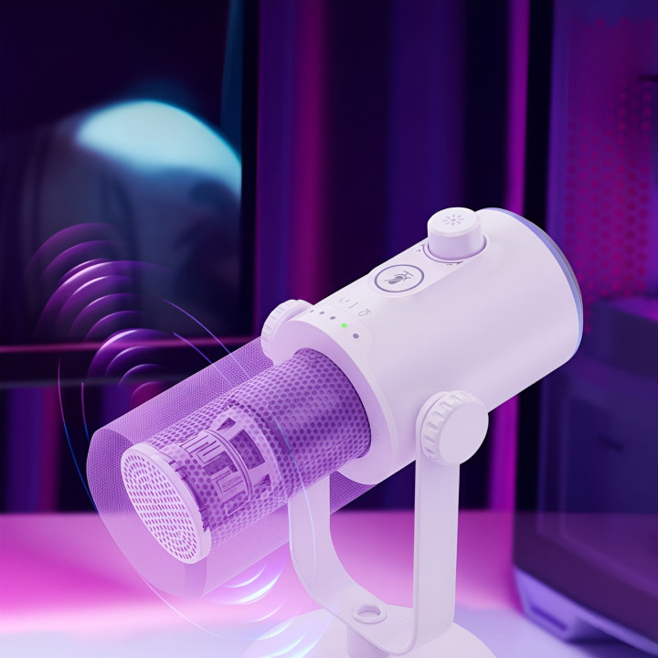 MOZOS GM ONE WH mikrofon dynamiczny USB XLR RGB biały