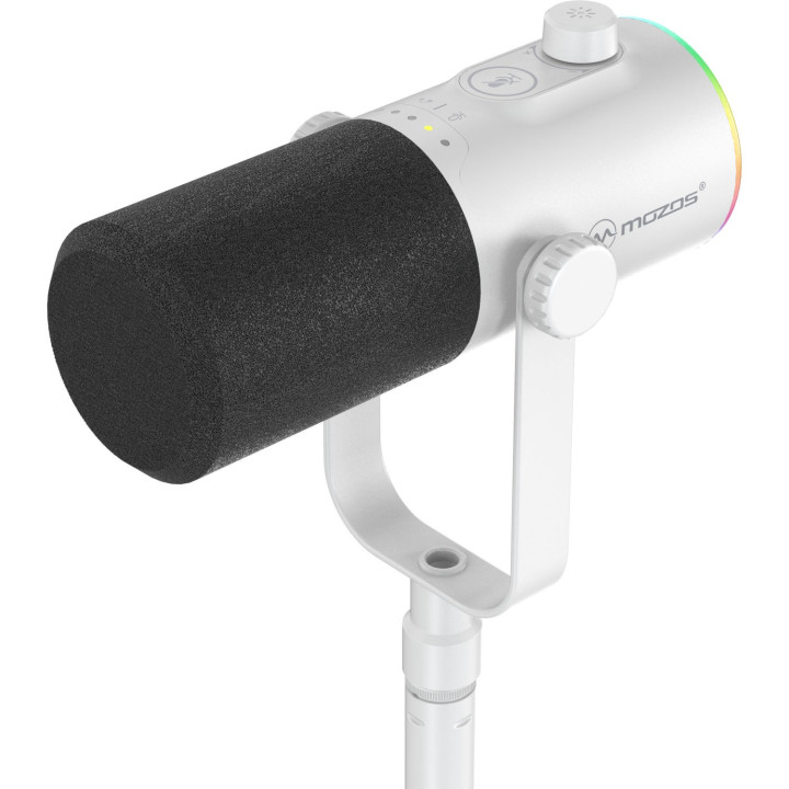 MOZOS GM ONE WH mikrofon dynamiczny USB XLR RGB biały