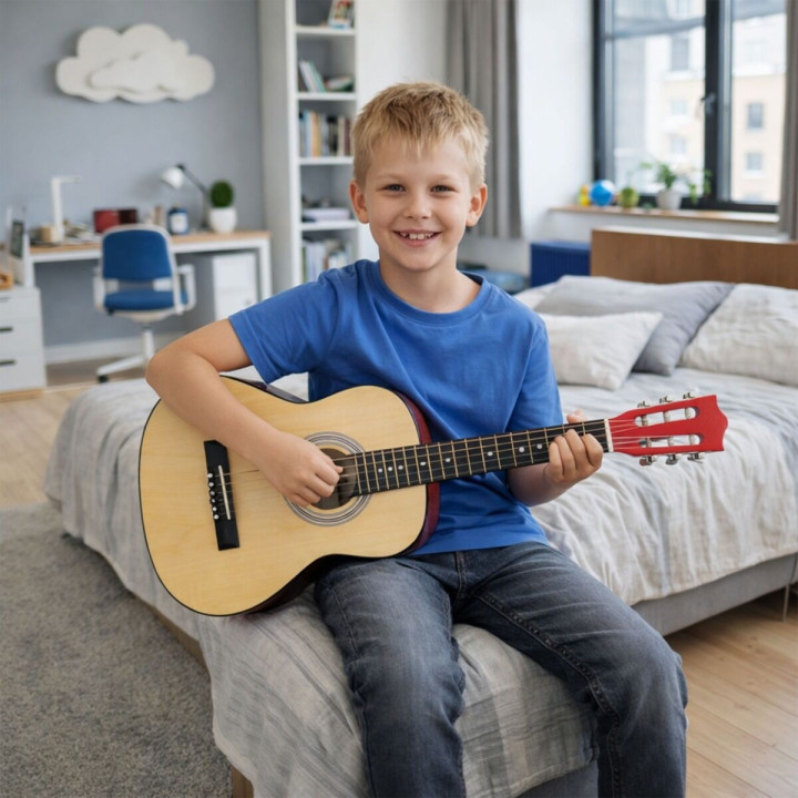 Gitara klasyczna 1/4 zestaw kostki pasek struny pokrowiec akordy tuner