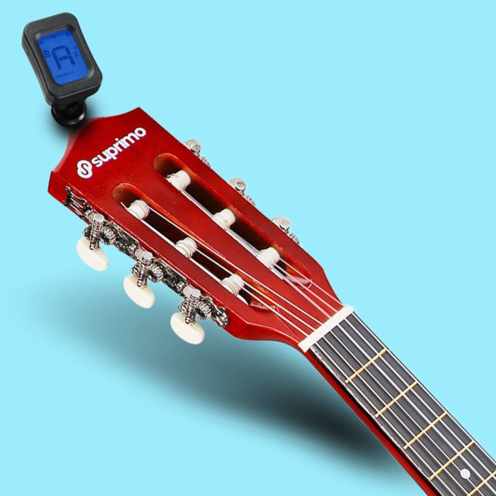 Gitara klasyczna 1/4 zestaw kostki pasek struny pokrowiec akordy tuner