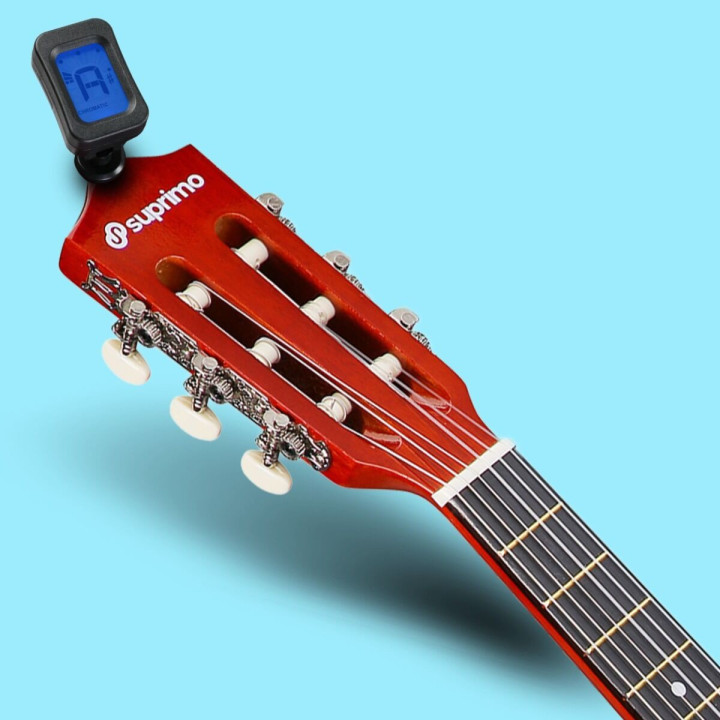 Gitara klasyczna 1/4 zestaw kostki pasek struny pokrowiec akordy tuner
