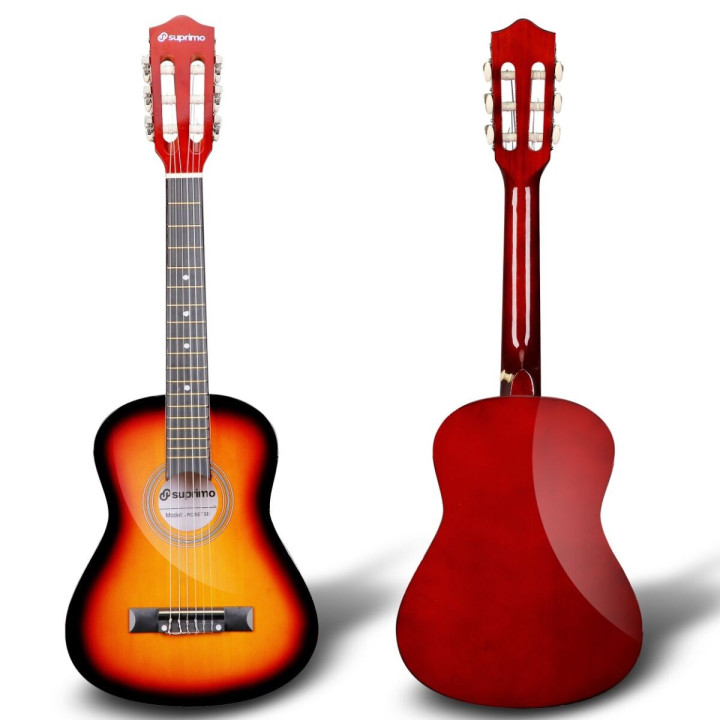 Gitara klasyczna 1/4 zestaw kostki pasek struny pokrowiec akordy tuner