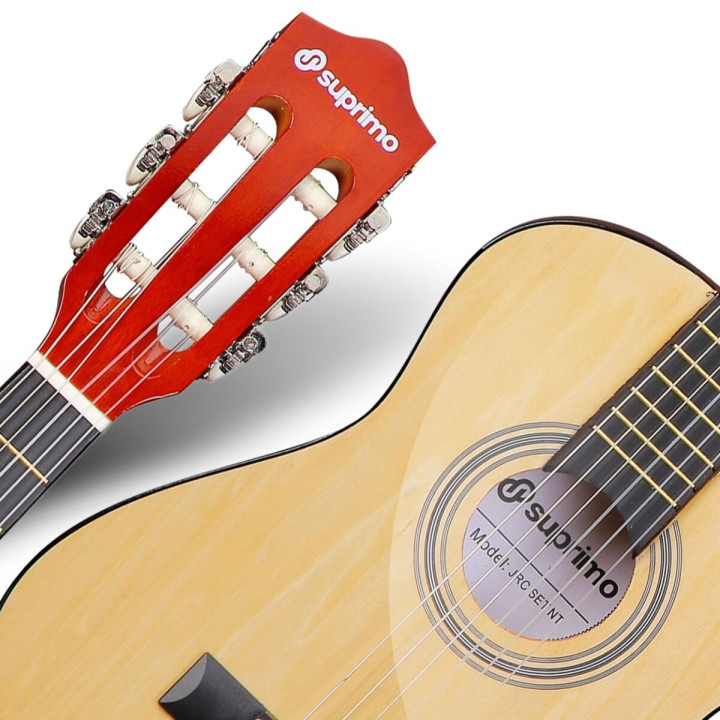 Gitara klasyczna 1/4 zestaw kostki pasek struny pokrowiec akordy tuner