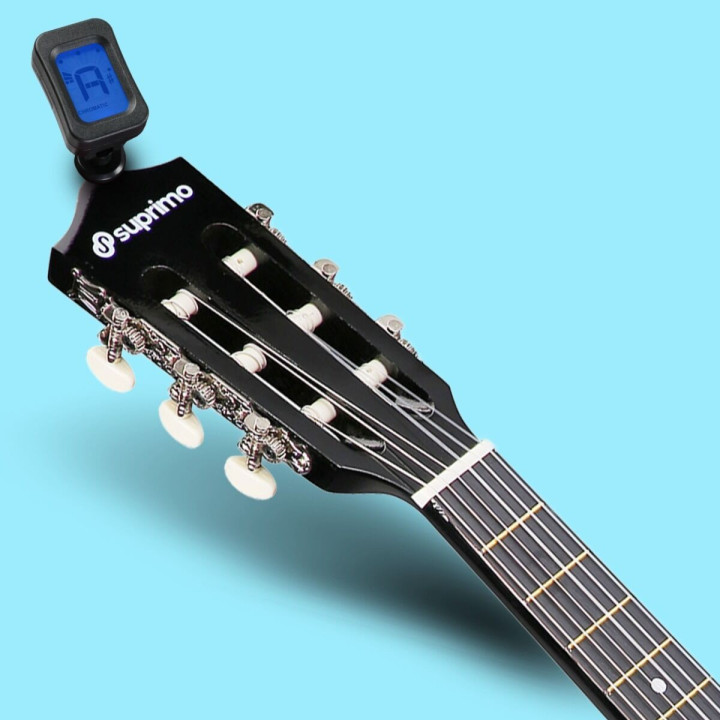 Gitara klasyczna 1/4  czarna zestaw kostki pasek struny pokrowiec akor