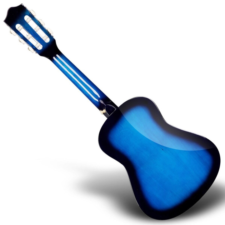 Gitara klasyczna 1/4 niebieska zestaw kostki pasek struny pokrowiec