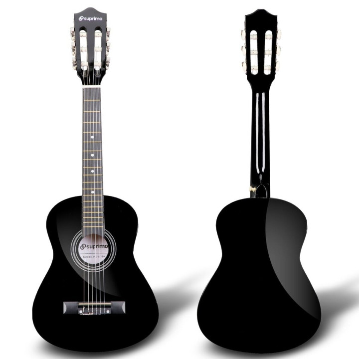 Gitara klasyczna 1/4  czarna zestaw kostki pasek struny pokrowiec akor