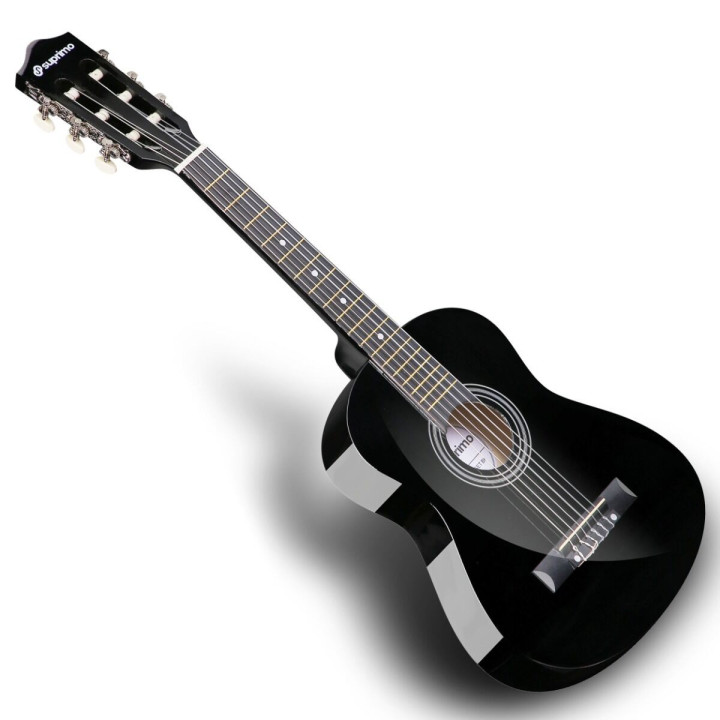 Gitara klasyczna 1/4  czarna zestaw kostki pasek struny pokrowiec akor