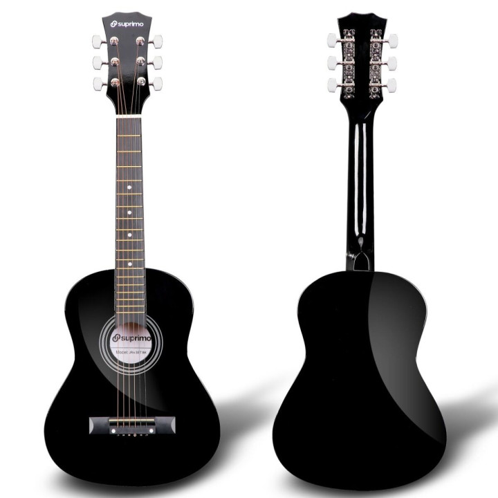Gitara akustyczna 1/4 czarna zestaw kostki pasek struny pokrowiec