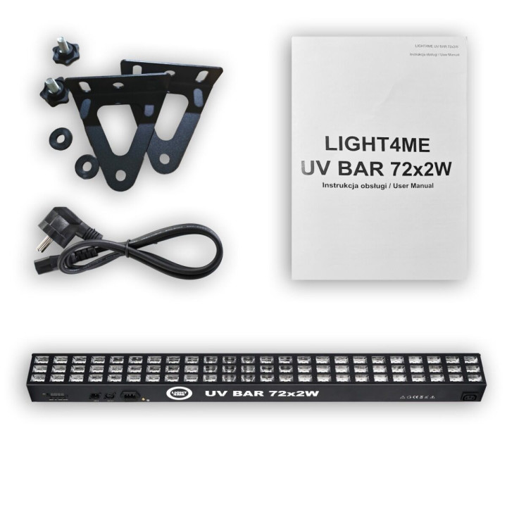 Listwa oświetleniowa UV-A oświetlenie ultrafioletowe 72x2W LED DMX
