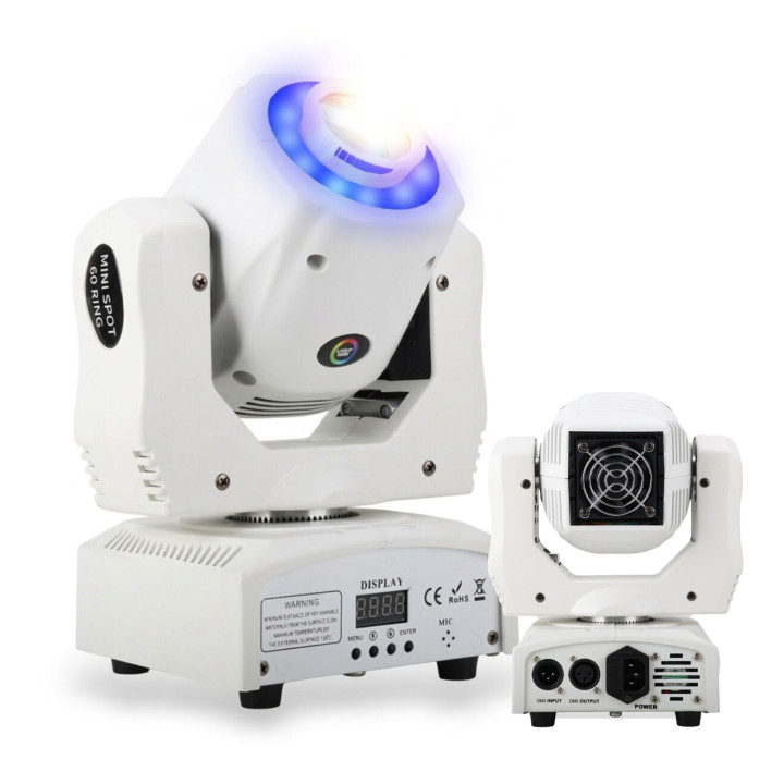 Głowica ruchoma 60W biała dioda LED + 12x0,2W RGB LED MINI SPOT 60
