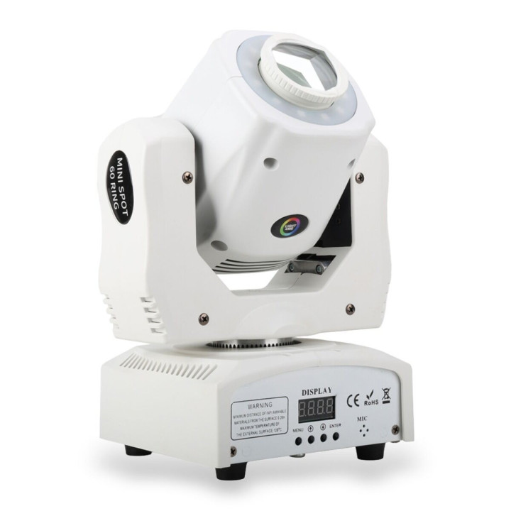Głowica ruchoma 60W biała dioda LED + 12x0,2W RGB LED MINI SPOT 60