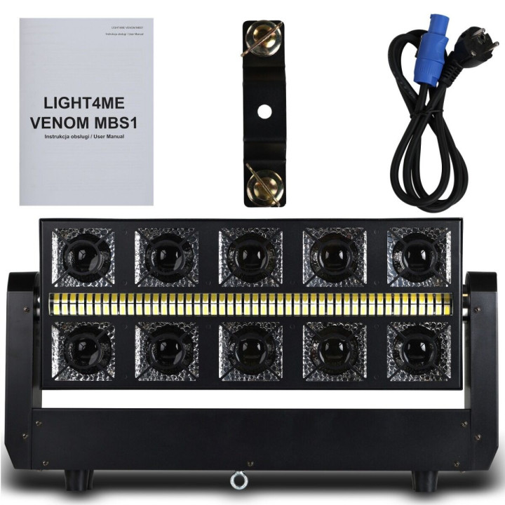 LIGHT4ME VENOM MBS1 ruchomy efekt stroboskop LED DMX Beam 10x25W RGBW