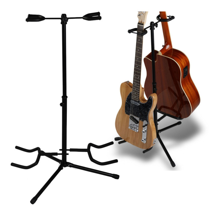 Stojak statyw gitarowy na 2 gitary stalowy wolnostojący do 30 kg